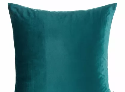 Poszewka welwetowa 45x45 MADIE 2 jednokolorowa turkusowa