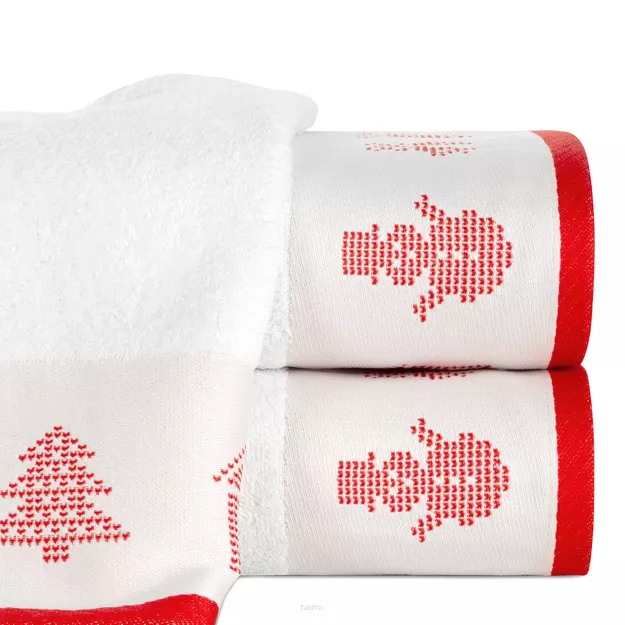 Ręcznik świąteczny 70x140 NOEL 1 biały z żakardową bordiurą