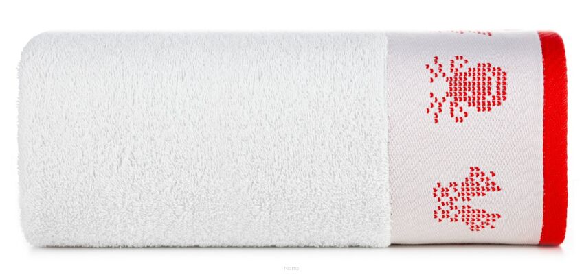 Ręcznik świąteczny 70x140 NOEL 1 biały z żakardową bordiurą