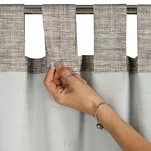 Zasłona na taras 155x200 GARDEN 10 brązowa na szelkach zapinanymi na rzepy wodoodporna z melanżowym wzorem - 2