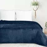 Koc na fotel 70x160 SOFT granatowy puszysty typu flano z wytłaczanym wzorem Design 91 - 6
