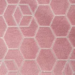 Koc flano 150x200 MALIBU różowy typu flano z geometrycznym srebrnym nadrukiem - 4