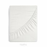 Prześcieradło z bawełny jersey z gumką kremowe 90x200 Design 91 - 3