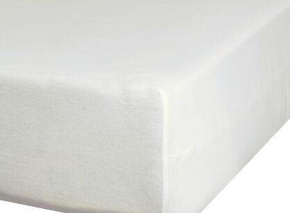 Prześcieradło z bawełny jersey z gumką kremowe 90x200 Design 91