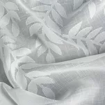 Firana na przelotkach 140x250 ANET biała z etaminy z ozdobnym pasem liści - 3