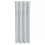 Firana na przelotkach 140x250 ANET biała z etaminy z ozdobnym pasem liści - 10