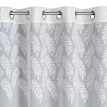 Firana na przelotkach 140x250 ANET biała z etaminy z ozdobnym pasem liści - 4