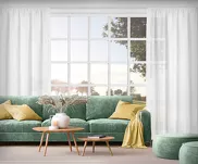 Firana na taśmie 140x270 MARGO biała błyszcząca o gęstym drobnym splocie - 14