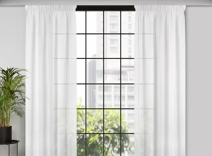 Firana na taśmie 140x270 MARGO biała błyszcząca o gęstym drobnym splocie