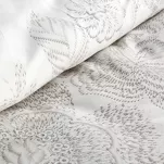 Pościel z satyny 140x200 PREMIUM 27 biała z wzorem brązowych kwiatów z kolekcji Premium - 3