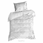 Pościel z satyny 140x200 PREMIUM 27 biała z wzorem brązowych kwiatów z kolekcji Premium - 5