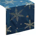 Bieżnik świąteczny 40x140 11A welwetowy granatowy w śnieżynki - 5