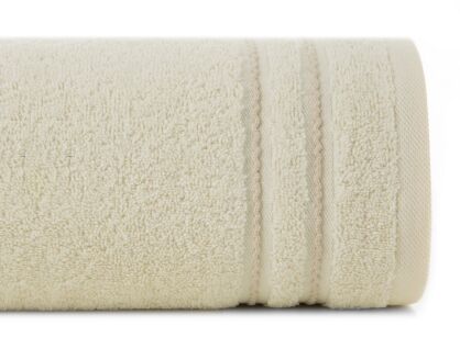 Ręcznik bawełniany 30x50 EMINA kremowy ze stebnowaną bordiurą