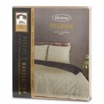 Pościel z makosatyny 160x200 EVA 8D beżowa z lamówką czarną i napisami - 2