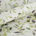 Pościel bawełniana 160x200 MILI biała z wzorem zielonych listków z kolekcji Classic Family - 3