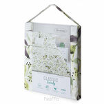 Pościel bawełniana 160x200 MILI biała z wzorem zielonych listków z kolekcji Classic Family - 7