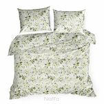 Pościel bawełniana 160x200 MILI biała z wzorem zielonych listków z kolekcji Classic Family - 5