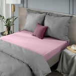 Prześcieradło satyna bawełniana bez gumki NOVA 1 ciemny róż 180x210 - 5