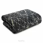 Narzuta welwetowa 220x240 BLINK 4 czarna pikowana z szampańskim przecieranym wzorem marmurkowym - 5