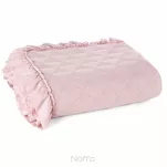 Narzuta jednokolorowa 170x210 VANESA pudrowa obszyta marszczoną falbaną - 2