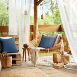 Poszewka na taras 45x45 GARDEN 3 granatowa wodoodporna - 5