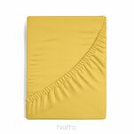 Prześcieradło z satyny bawełnianej z gumką NOVA 3 musztardowe 140x200 - 4