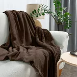 Koc jednokolorowy 150x200 TEDY ciemny brąz imitujący buklę - 7