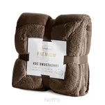 Koc jednokolorowy 150x200 TEDY ciemny brąz imitujący buklę - 2