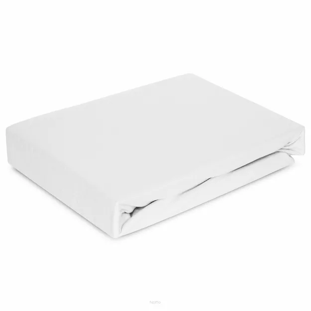 Prześcieradło z bawełny jersey 4 z elastanem z gumką białe 220x200
