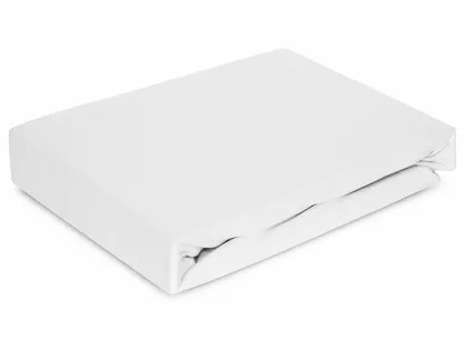 Prześcieradło z bawełny jersey 4 z elastanem z gumką białe 220x200