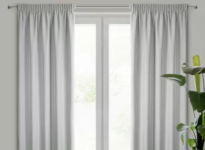 Zasłona na taśmie 140x270 RITA jednokolorowa stalowa z miękkiej tkaniny