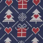 Pościel świąteczna 220x200 MERRY niebieska czerwona w choinki z bawełny renforce - 4