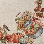 Bieżnik gobelinowy 40x100 1223 naturalny z nadrukiem pomarańczowych dyni - 3