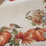 Bieżnik gobelinowy 40x100 1223 naturalny z nadrukiem pomarańczowych dyni - 4