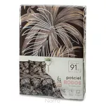 Pościel z mikrowłókna 160x200 RODOS ciemny brąz ze srebrnym nadrukiem beżowych egzotycznych liści Design 91 - 7