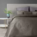 Narzuta na fotel welwetowa 70x160 DIMON ciemny beż pikowana w geometryczny wzór - 3