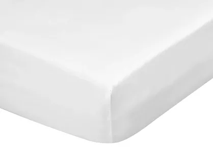 Prześcieradło z satyny bawełnianej z gumką DINA białe 180x200 z kolekcji Diva Line