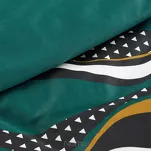 Pościel satynowa 160x200 NIKA 50 morska z musztardowym falującym wzorem z kolekcji Nova Print - 6