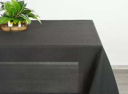 Obrus 140x220 STELLA 2 czarny mereżka zdobiony kantą