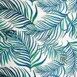 Narzuta pikowana 200x220 PALMS 2 biała z nadrukiem zielonych niebieskich liści palmy - 5