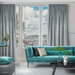 Zasłona na taśmie 140x270 RIVA welwetowa stalowa z nadrukiem imitującym marmur - 6