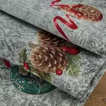 Bieżnik świąteczny 40x100 903 popielaty czerwony z gobeliny - 4