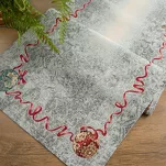 Bieżnik świąteczny 40x100 903 popielaty czerwony z gobeliny - 6