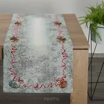 Bieżnik świąteczny 40x100 903 popielaty czerwony z gobeliny - 2