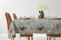 Bieżnik świąteczny 40x100 903 popielaty czerwony z gobeliny - 7