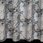 Zasłona na taśmie 140x270 LUCIA welwetowa kremowa niebieska z wzorem wyrazistych piwonii - 7
