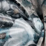 Zasłona na taśmie 140x270 LUCIA welwetowa kremowa niebieska z wzorem wyrazistych piwonii - 3