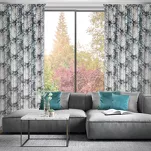 Zasłona na taśmie 140x270 LUCIA welwetowa kremowa niebieska z wzorem wyrazistych piwonii - 11