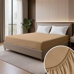 Prześcieradło z satyny bawełnianej z gumką NOVA 3 ceglane 140x200 - 3