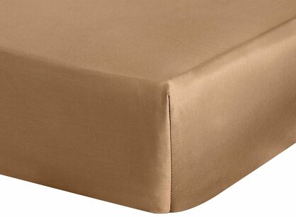 Prześcieradło z satyny bawełnianej z gumką NOVA 3 ceglane 140x200